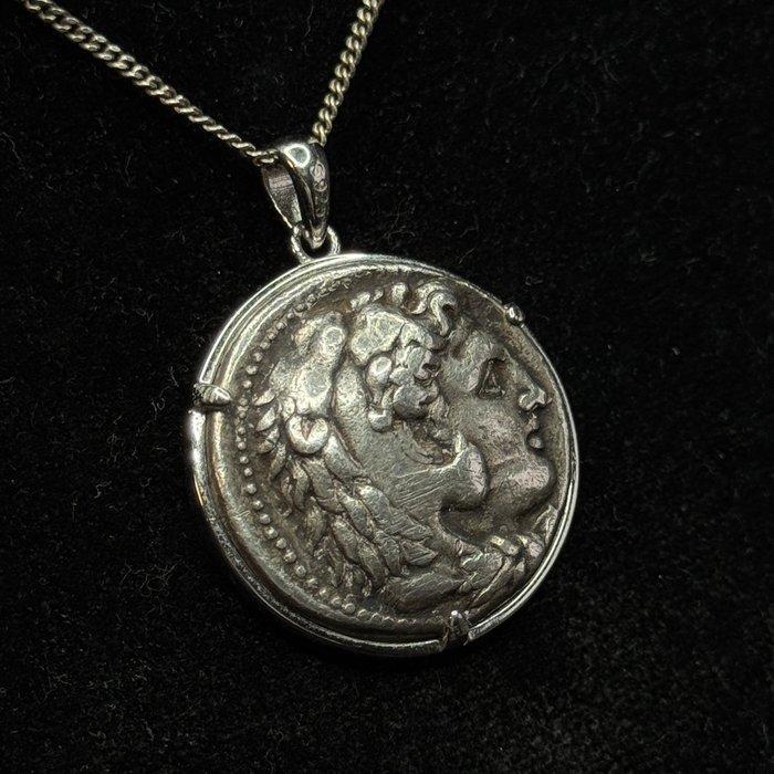 Oud-Grieks Zilver Oud-Griekse zilveren tetradrachme van, Sieraden, Tassen en Uiterlijk, Antieke sieraden