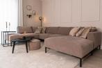 U bank Romi - Hotel Chique - Velours - Velvet - Taupe, Ophalen of Verzenden, Nieuw, Leer, Hotel Chique, Taupe, Beige