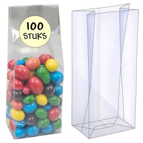 Fako Bijoux® - Blokbodemzakjes Plastic Transparant - 55 + 35, Diversen, Cadeauverpakkingen, Verzenden
