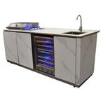 Horizon Bar en Grill buitenkeuken 243x95xH114 cm wit, Tuin en Terras, Houtskoolbarbecues, Ophalen of Verzenden, Nieuw