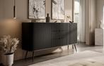 Dressoir zwart 168x39x87 cm - Opbergkast 3 lades, Huis en Inrichting, Kasten | Dressoirs, Verzenden, 150 tot 200 cm, Nieuw, Modern