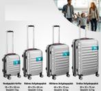 Reiskoffers Zilver 4-delig ABS met gratis accessoires, Caravans en Kamperen, Verzenden, Nieuw