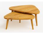 Salontafel Alberto driehoekig set van 2 mangohout - 85 x 85, Huis en Inrichting, Ophalen of Verzenden, Nieuw