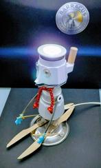 Barracus - Tafellamp - Robot Sneeuwman - Staal, Messing,