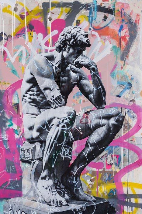 Dine Chanima (XX-XXI) - (XXL) Giant The Thinker on Street, Antiek en Kunst, Kunst | Designobjecten