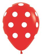 Ballonnen Polka Dots Red 30cm 25st, Hobby en Vrije tijd, Verzenden, Nieuw