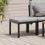 vidaXL Tuinkruk met kussen gepoedercoat staal zwart, Tuin en Terras, Verzenden, Nieuw, Rvs