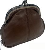 Dames Knip Beursje Medium Portemonnee Echt Leer Bruin, Sieraden, Tassen en Uiterlijk, Portemonnees, Overige merken, Verzenden