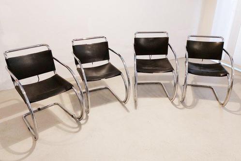 Knoll - Stoel (6) - Leder, Metaal, Antiek en Kunst, Kunst | Designobjecten