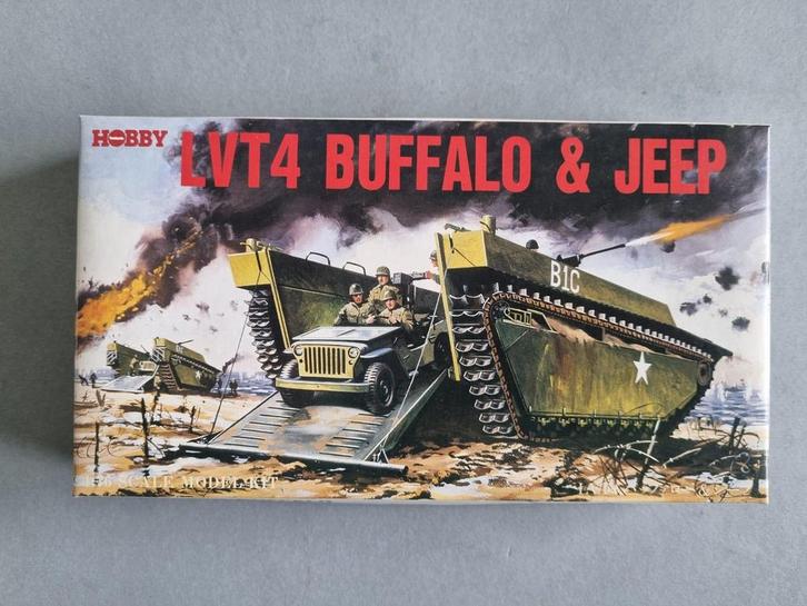 Tsukuda Hobby 876W01 LVT4 Buffalo & Jeep 1:76 (Airfix!), Hobby en Vrije tijd, Modelbouw | Auto's en Voertuigen, Verzenden
