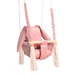 Luxe houten konijn handgemaakte roze babyschommel/, Ophalen of Verzenden, Nieuw