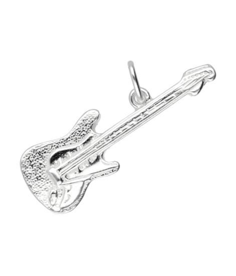 Zilveren Gitaar ketting hanger - electrisch 2, Sieraden, Tassen en Uiterlijk, Kettinghangers, Verzenden