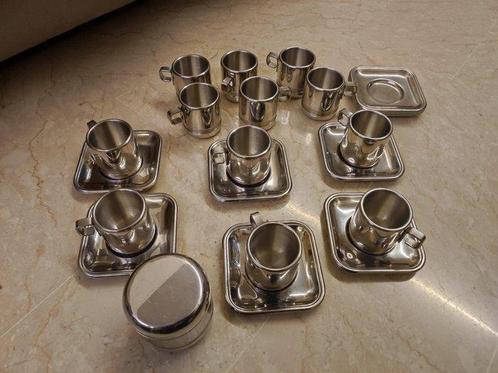 zini - Koffieservies - Staal, Antiek en Kunst, Antiek | Meubels | Tafels