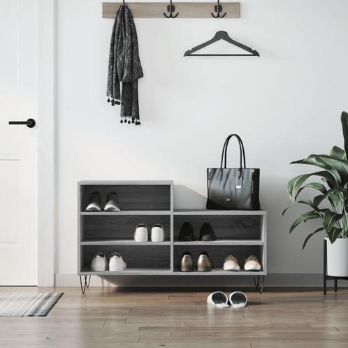 vidaXL Schoenenkast 102x36x60 cm bewerkt hout sonoma grijs, Huis en Inrichting, Kasten | Schoenenrekken, Nieuw, Verzenden
