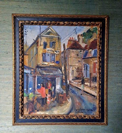 Jean Boisseau XXeme - Rue animée, Antiek en Kunst, Kunst | Schilderijen | Klassiek