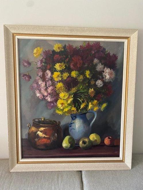Belgische school (XX) - Stilleven met bloemen, Antiek en Kunst, Kunst | Schilderijen | Klassiek