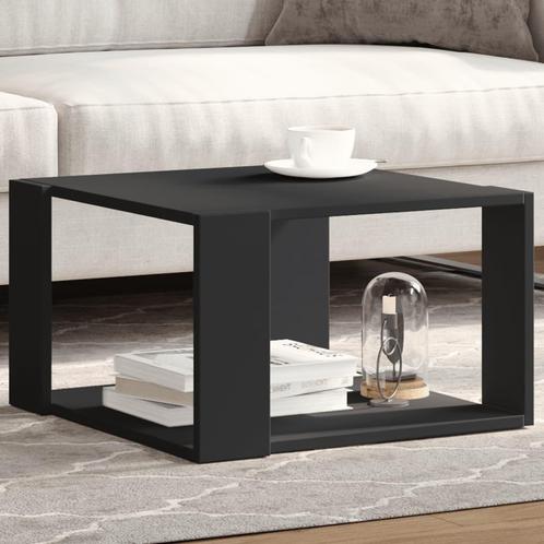 vidaXL Salontafel 51,5x51,5x30 cm bewerkt hout zwart, Huis en Inrichting, Tafels | Salontafels, 50 tot 100 cm, Nieuw, Overige houtsoorten
