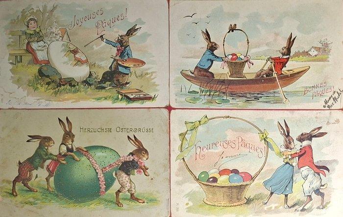 Europa - Pasen - Kinderen, kuikens, konijnen - Ansichtkaart, Verzamelen, Ansichtkaarten | Buitenland