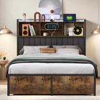 Metalen Tweepersoonsbed met LED, Opberghoofdeinde & Lades, Huis en Inrichting, Slaapkamer | Bedden, Verzenden, Nieuw