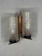 Lamp - Glas, Metaal - Vintage wandlamp, Antiek en Kunst