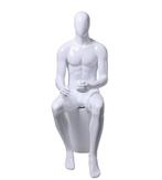 Faceless etalagepop heren zittend glossy white GZM03-GW