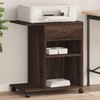 vidaXL Printerkastje met wielen 60x40x68,5 cm bruin, Computers en Software, Printers, Verzenden, Nieuw
