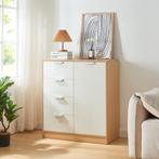Commode Varkaus ladekast mdf met 4 lades 1 deur 90x80x40 cm, Verzenden, Nieuw
