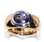 Ring - 18 karaat Geel goud, Witgoud - 2.05ct. tw. Tanzaniet, Nieuw