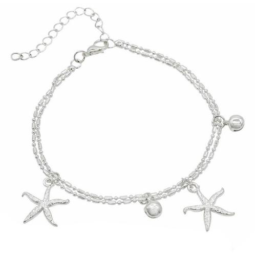 Fako Bijoux® - Enkelbandje - Zeester - Zilverkleurig, Sieraden, Tassen en Uiterlijk, Enkelbandjes en Enkelkettinkjes, Verzenden