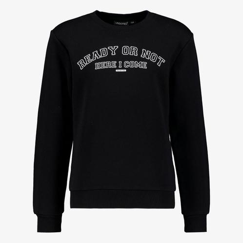Unsigned jongens sweater met tekstopdruk zwart maat 146/152, Kleding | Dames, Truien en Vesten, Nieuw, Verzenden