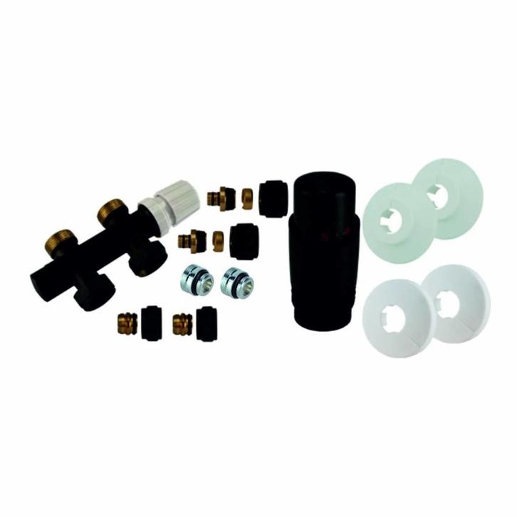 Radiator Onderblok Recht Mat Zwart (Voor midden aansluiting), Doe-het-zelf en Verbouw, Verwarming en Radiatoren, Ophalen of Verzenden