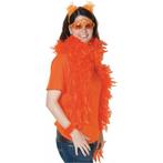 Oranje verkleed veren boa 180 cm - Boa's, Nieuw, Verzenden
