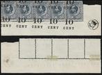 Suriname 1898 - 10 cent op 12½ cent blauwe hulpuitgifte met, Gestempeld