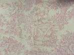 Klassieke cretonne stof Toile de Jouy lichtroze - Textiel -, Antiek en Kunst, Antiek | Kleden en Textiel