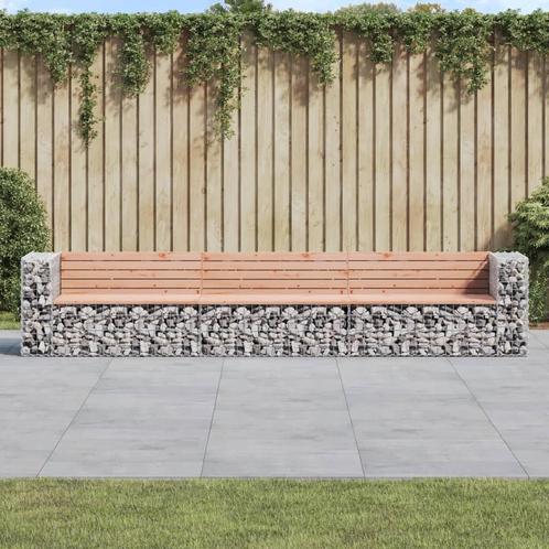 vidaXL Tuinbank schanskorfontwerp 347x71x65,5 cm massief, Tuin en Terras, Tuinbanken, Nieuw, Verzenden