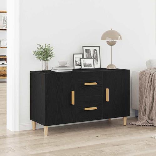 vidaXL Dressoir 100x36x60 cm spaanplaat zwart eikenkleurig, Huis en Inrichting, Kasten | Dressoirs, Nieuw, Overige houtsoorten