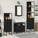 vidaXL Badkamermeubelset 4 pcs Zwart eiken 33 x 33 x 185.5, Huis en Inrichting, Badkamer | Badkamermeubels, Verzenden, Nieuw
