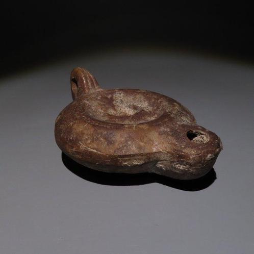 Oud-Romeins Terracotta Olie lamp. 1e - 4e eeuw na Christus., Verzamelen, Mineralen en Fossielen