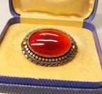 Zonder minimumprijs - Broche Zilver - 30.00ct. tw. Carneool, Sieraden, Tassen en Uiterlijk, Antieke sieraden