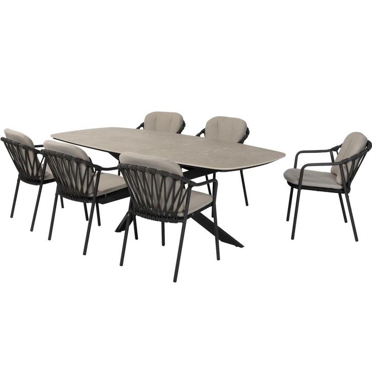 Manitoba Prado dining tuinset 240x105xH75 cm 7 delig, Tuin en Terras, Tuinsets en Loungesets, Nieuw, Ophalen of Verzenden