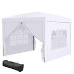 Prieel - LuxeLife - UV-bescherming - Stalen frame - Wit, Tuin en Terras, Ophalen of Verzenden, Nieuw