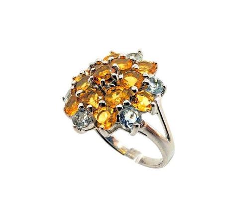 Zonder Minimumprijs - Ring Verguld, Zilver Citrien -, Sieraden, Tassen en Uiterlijk, Ringen