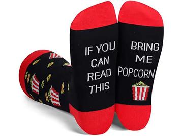 SQOTTON® Sokken met print - BRING ME POPCORN