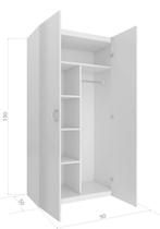 Kledingkast Wit | 90x190cm | Nieuw | Scherpe Prijs, Huis en Inrichting, Kasten | Kledingkasten, Nieuw, Tijdloos, 150 tot 200 cm