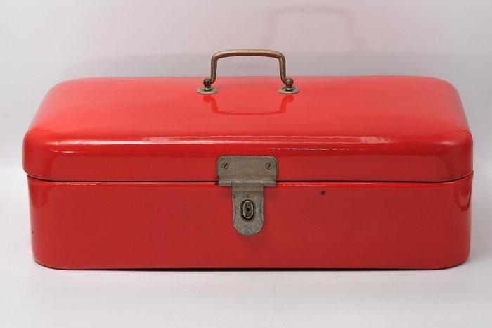 Keukencontainer - Geëmailleerd Plaatstaal - Rode, Antiek en Kunst, Antiek | Keukenbenodigdheden