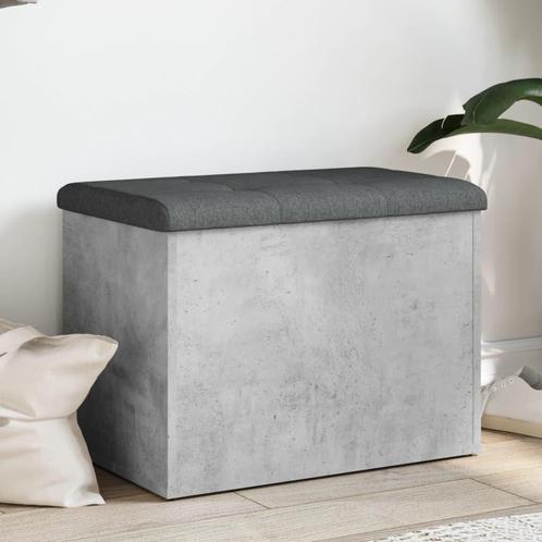 vidaXL Opbergbankje 62x42x45 cm bewerkt hout betongrijs, Huis en Inrichting, Banken | Voetenbanken en Poefen, Nieuw, Verzenden