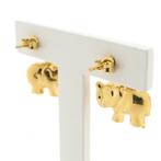 18 Krt. Gouden oorstekers van een olifant (strik, oorbellen), Sieraden, Tassen en Uiterlijk, Oorbellen, Ophalen of Verzenden, Gebruikt