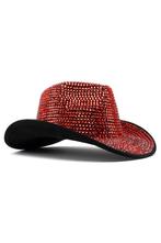 Cowboyhoed Rood Strass Steentjes Rode Cowgirl Western Hoed S, Ophalen of Verzenden, Nieuw, Carnaval