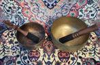 Set 2 oude Thadobati klankschalen - Gepatineerd brons -