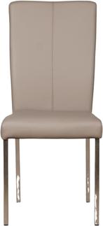 Direct meenemen | Taupe leren eetkamerstoel | taupe leer | N, Huis en Inrichting, Stoelen, Overige kleuren, Nieuw, Leer, Ophalen of Verzenden